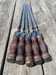 5 Pcs Heavy-duty Stainless Lula Kebab Skewers 11GA (3 Mm) (wooden Handle) / 26". Fixed Price $59.00.