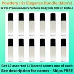 Powdery Iris Elegance BUNDLE-12 Pack Mens Body Oil Roll On 10ML Bottles. Fixed Price $29.99.