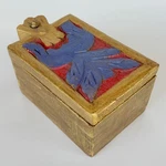 Vintage Handcrafted Wood Tea Spice Box Caddy Carved Swivel Lid Rustic 5.87". Fixed Price $175.00.