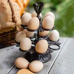 Sungmor Cast Iron 12 Eggs Holder Kitchen Tabletop Decor Rooster Design Rack. Fixed Price $33.75.