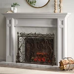 Darcie Copper Brown Finish Wrought Iron Fireplace Screen. Fixed Price $147.53.