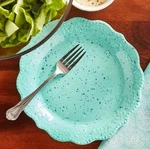 Three (3) Pioneer Woman Teal 11" Dia. Melamine Dinner Plates Round Large. Fixed Price $33.30.