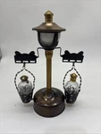 Vintage Hanging Salt And Pepper Shaker Holder Lamp Pole Fred Roberts Read. Fixed Price $25.00.