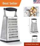 Stainless Steel Cheese Grater With Handle, 4 Sided Box For Kitchen, Gi.... Fixed Price $55.08.
