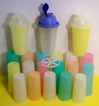Vintage Tupperware 20 Pastel Cups Quick Shaker Mixer 116 115 107 844 Retro Lot. Fixed Price $34.95.