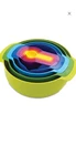 Joseph 40087 9 Nesting Bowls Set With Mixing Measuring Cups Si. Fixed Price $75.00.