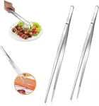 2PCS Stainless Steel Kitchen Tweezers, 10-INCH Culinary Fine Tongs Food.. Fixed Price $7.99.