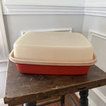 Vintage Tupperware Season-serve Large Meat Marinade Container 1294-8 Paprika Red. Fixed Price $15.00.