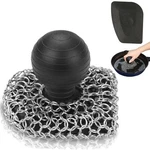 Cast Iron Scrubber Chainmail With Pan Scraper 316 Stainless Steel. Fixed Price $31.95.