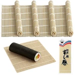 Japanbargain, 4 Pack Large Sushi Roll Bamboo Mats, Square 10.5", Yellow. Fixed Price $19.99.