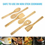 6PC Bamboo Utensil Set Partno U6S136TV By Core Home Hanging Hole Safe 12INCH New. Fixed Price $14.97.
