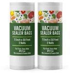 Houseables 11"X50' Vacuum Sealer Bags Food Saver Rolls, 2-PACK, Sous Vide, Freez. Fixed Price $49.98.