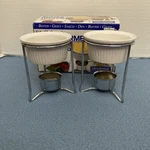 Cib Progressive International Corp. Set Of 2 Ceramic Butter Warmers W/stands. Fixed Price $8.87.