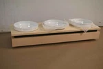 Aps Paderno World Cuisine Maple Wood Small 3-BOWL Holder Serving Set. Fixed Price $102.98.