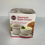 Norpro Butter Keeper French Bell Stoneware Dish Crock Kitchen Blue Stripe-. Fixed Price $18.57.