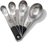 Oxo Good Grips 4 Piece Stainless Steel Measuring Spoons With Magnetic Snaps. Fixed Price $13.25.