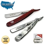 2 Pc Smart Barber Salon Cut Throat Straight Razor Shavette + 10 Shaving Blades. Fixed Price $14.99.