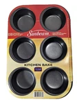 Sunbeam Muffin Tin 6 Cupcake Pan Non-stick Kitchen Bakeware Ovenware. Fixed Price $12.60.