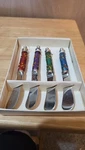 Pier 1 Imports Glitter Canape Knives Set Of 4 Jeweled Beverage Cheese Spreaders. Fixed Price $18.00.