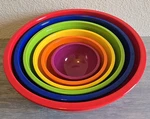 Oggi 100% Melamine Rainbow Mixing Bowls Set Of 6 Very Good Preowned Condition. Fixed Price $33.99.