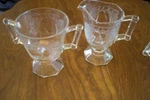 Vintage Jeanette Glass Depression Cream And Sugar Set Pitcher - Boston Pear. Fixed Price $14.99.