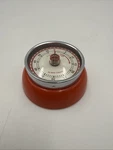 Kikkerland Retro 55 Minute Timer Mechanical Magnetic Orange Chrome Kitchen. Fixed Price $21.98.