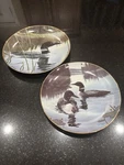 Set Of 1990 2 Loon Duck Plates Numbered By Derk Hansen & 9.5 Trimmed In Gold. Fixed Price $28.99.