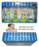 Vintage 1998 Boston Warehouse Bbq Pool People Jiggly Place Card Holders Set Nib. Fixed Price $14.95.