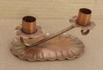 Vintage Solid Copper Double Candlestick Holder Candelabra Hand Made Usa. Fixed Price $34.82.