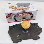 Norpro Cast Iron Pig Bacon Press Steak Weight W/ Wood Handle New In Box. Fixed Price $8.00.