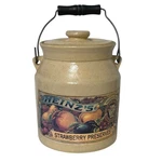 Heinz Strawberry Preserves Stoneware Crock Jar With Lid Bail Handle 1992. Fixed Price $33.25.