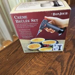 Bed Bath Beyond Creme Brulee 5-PC Set Butane Torch, Porcelain Ramekins (new). Fixed Price $12.00.