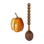 Mud Pie Home Pumpkin Shape Spoon Rest And Beaded Wood Cooking Set. Fixed Price $24.99.
