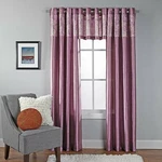 Stylemaster Home Products Miranda Faux Silk Grommet Valance With Metallic Print,. Fixed Price $14.00.