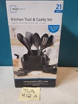 21 Piece Kitchen Tool And Caddy Set Black - New Box Mainstays. Fixed Price $20.00.