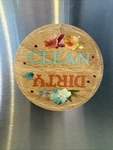 Pioneer Woman Clean Dirty Dishwasher Magnet Floral Design Teal/orange. Fixed Price $9.99.