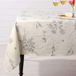 Spring Floral Beige Cotton Linen Rectangle Tablecloth Rustic Garden Natural D.... Fixed Price $46.41.