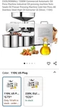 Cgoldenwall 1500W Commercial Automatic Oil Press Cold Hot Nuts Seeds. Fixed Price $199.00.