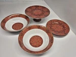 Vintage Westbury Court Eva Opulent Red Cake Stand Plate Platter Bundle Lot. Fixed Price $33.05.