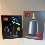 Vacu Vin Wine Set Air Deluxe & Active Cooler Elegance ** Both New Box. Fixed Price $40.00.
