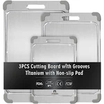 3PCS 100% Pure Titanium Cutting Board With Grooves, Update Double Side Titani.... Fixed Price $133.23.