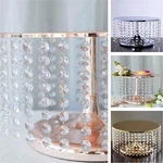 8" Tall Metal Cake Stand Crystal Pendants Wedding Party Home Decorations Sale. Fixed Price $40.39.
