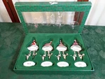 Adorable Reed & Barton Silverplate Santa Hat Cheese Markers W/original Box. Fixed Price $12.00.