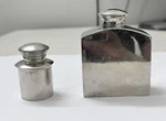Old Brass, Antique Look Nickel Plated Round Small & Square Big Oil Pot 2 Pc. Fixed Price $76.00.