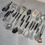 Vintage Stainless Steel Kitchen Utensils Lot Of 20 Ekco Stanhome Spatula Black. Fixed Price $25.00.
