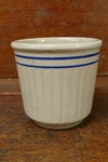 Vintage Red Wing Pottery Beater Jar Bowl W/ Blue Stripes Ribbed 5 1/4 Tall. Fixed Price $59.99.