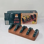 Vtg Mexican Fiesta Terra Cotta Taco Holder Server Stand Rack Tray. Fixed Price $18.00.