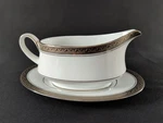Crestwood Platinum Pattern By Noritake Gravy Boat And Underplate Relish Butter. Fixed Price $39.99.