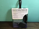 Cast Iron Fajita Platter Set Wood Underliner Update International. Fixed Price $24.97.