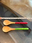 New Lot Of The Pampered Chef Bamboo Snowflake Spoons Green #1223 #1226. Fixed Price $19.99.